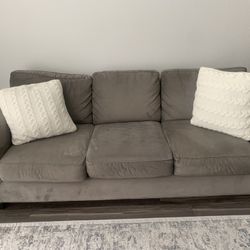 Grey Microsuede Couch