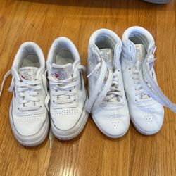 Girls Youth 3.5 Reebok Sneakers White   Excellent Shape
