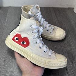 Converse x Comme des Garcons Play Hi Sneakers Size MENS 5 Women 7 150205C EUC