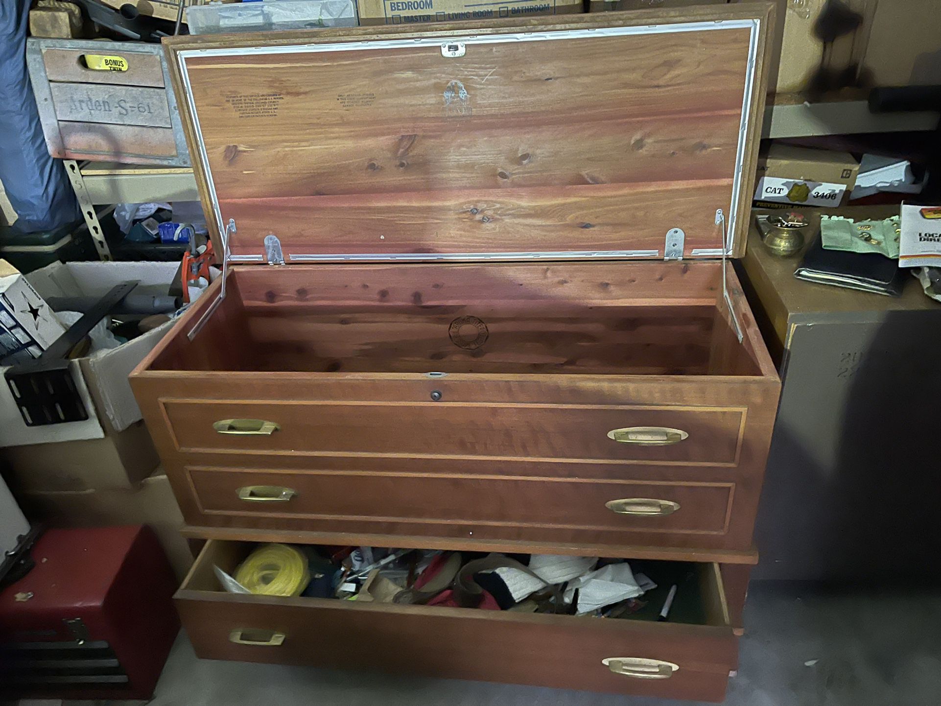 Vintage Cedar Lined Chest With Drawer