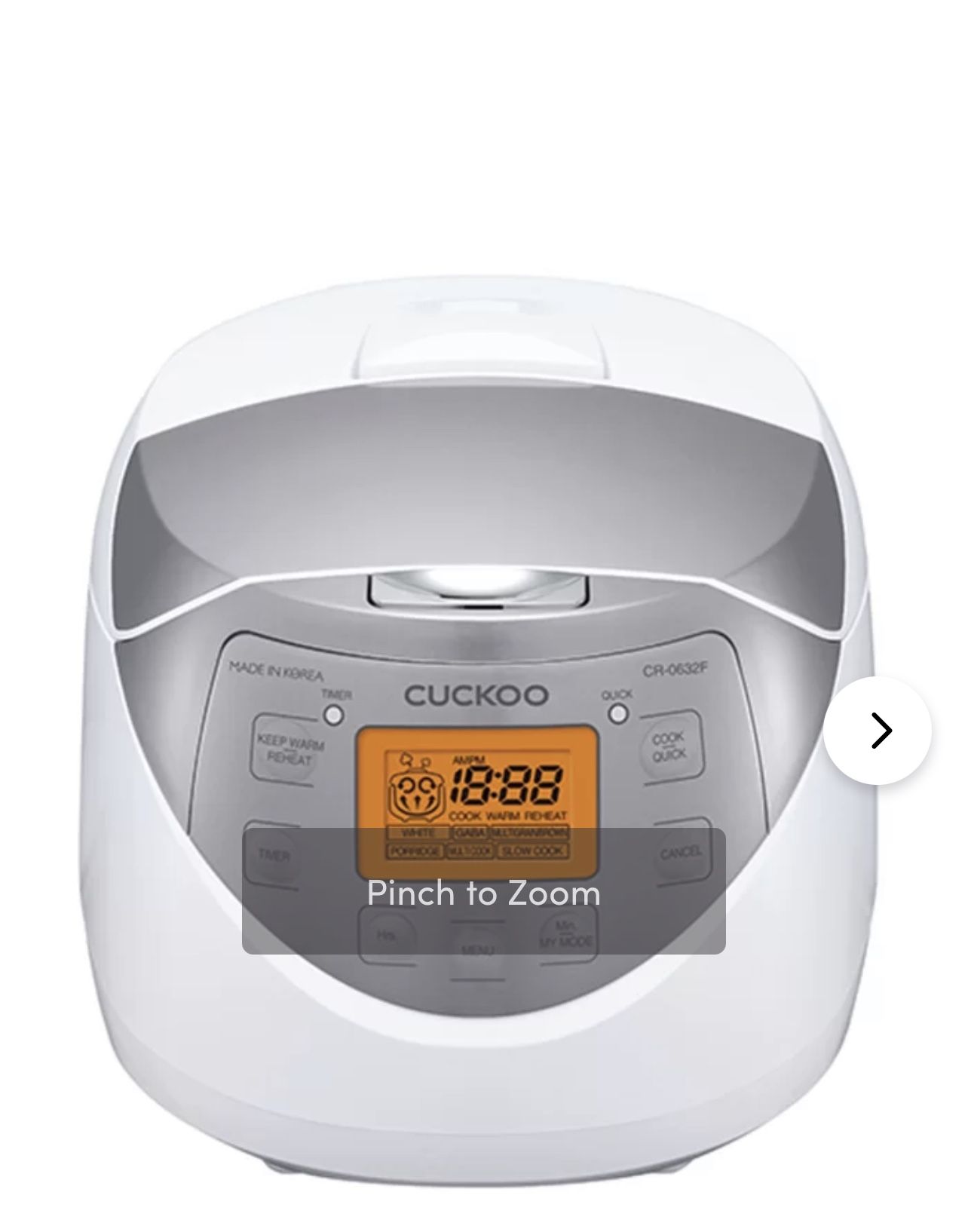 Cuckoo Electronics 6 Cup Multifunctional Rice Cooker and Warmer for