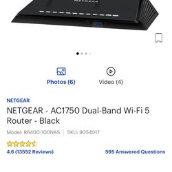 NETGEAR - AC1750 Dual Band Wi-Fi 5 Router- Black