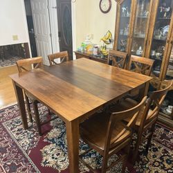 Counter Height Dining Table w/ Leaf and Chairs