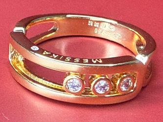 Messika Gold With Clear Stones Band Ring size 8
