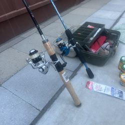 Fishing Poles and Tackle Box Set