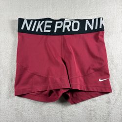 Nike Pro Dri-Fit Compression Shorts Women’s Size M Red Athletic Gym #3C