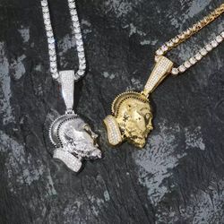 18K Gold Iced Out Nipsey Hussle Necklace