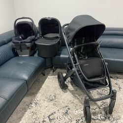 Uppababy Cruz V2 Stroller With Bassinet And Car Seat Black