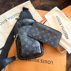 💯Authentic Louis Vuitton Avenue Slingbag PM in Monogram Eclipse
