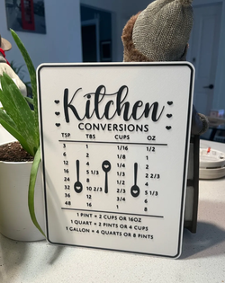 Kitchen Conversion Chart – Measurement Reference Sign