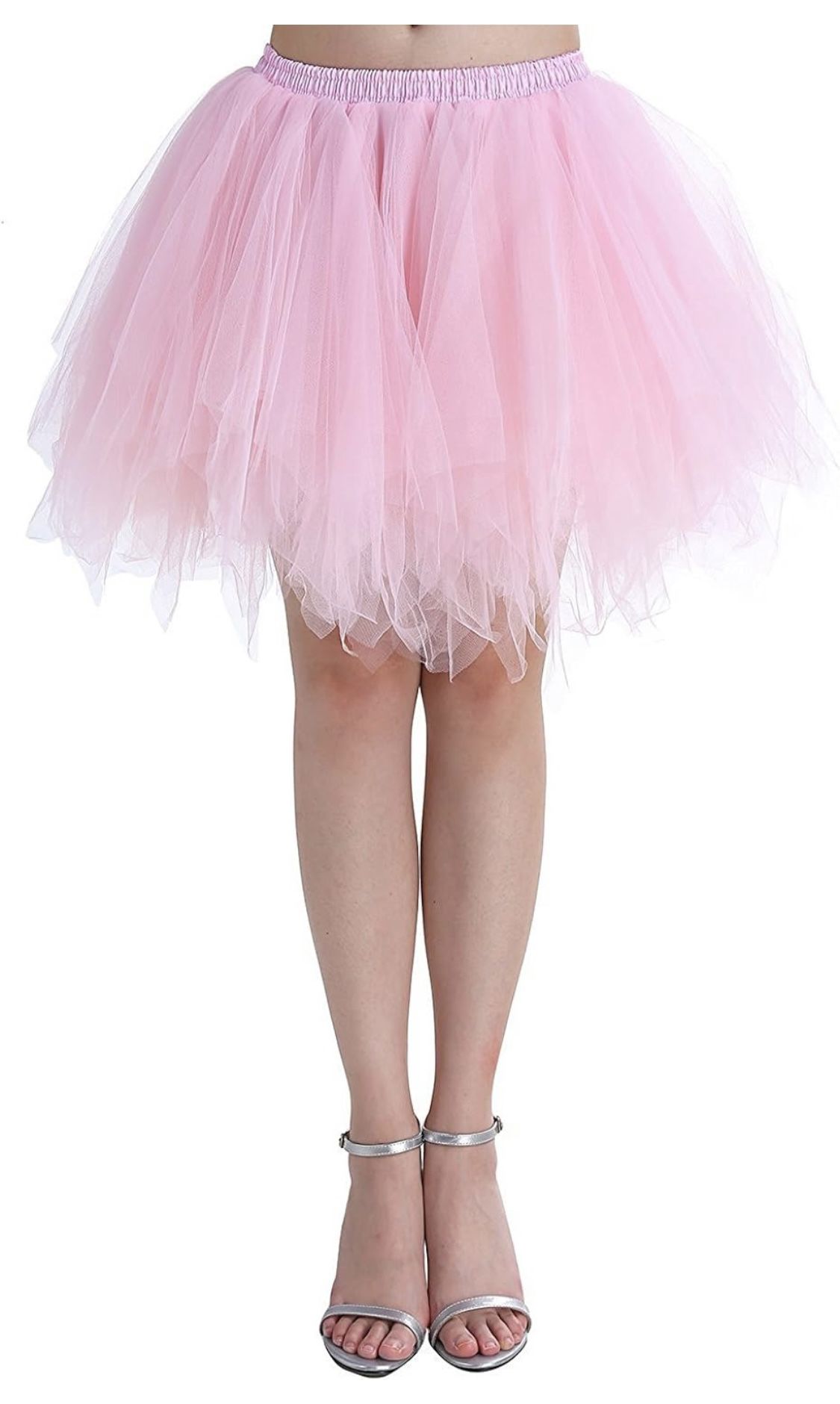 Womens Soild Color Tutu Skirt Layered Tulle Skirt Adult Halloween Costumes