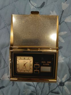 Vintage COLIBRI Folding Digital Travel Alarm Clock with case.