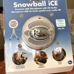 BLUE~”SNOWBALL” ICE PRO~CONDENSER MICROPHONE+STAND & USB-CABLE ~ BRAND NEW!