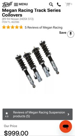 Megan Racing Track Series Coilovers for 89-94 Nissan 240SX S13