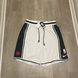 NWT Nike NBA Toronto Raptors Authentic Team Issued Shorts White XL-Tall