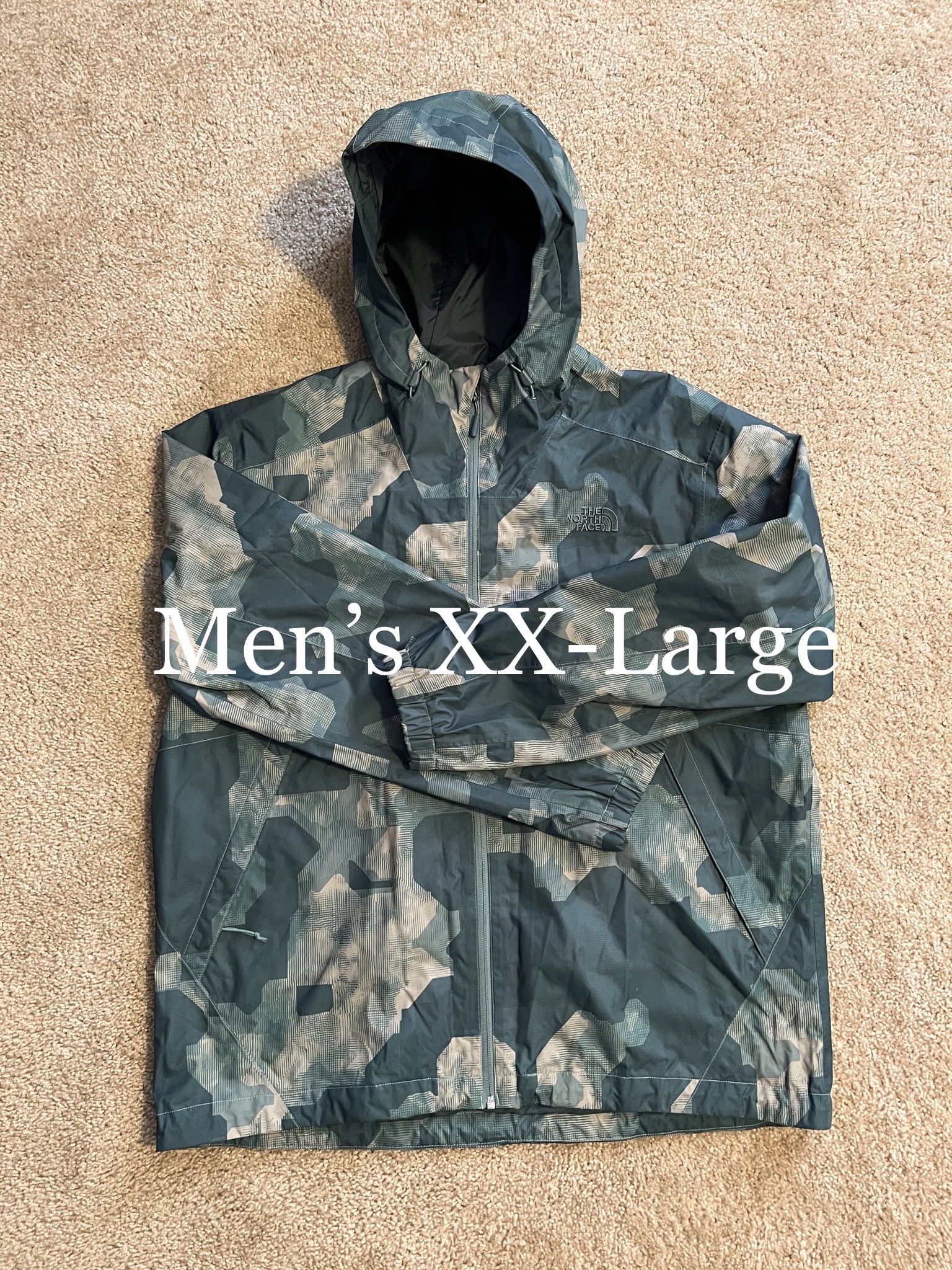 NORTH FACE / HyVent Tuff-Skin Coat WATERPROOF Jacket w/ Hood / SIZE: Men's XX-Large / Brand New w/o Tags! / Abstract Camo
