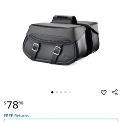 KEMIMOTO Synthetic Leather Motorcycle Saddlebags Universal Motorcycle Throw Over Saddle 