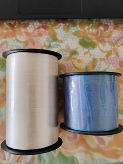 Curling Ribbon Spools White and Blue