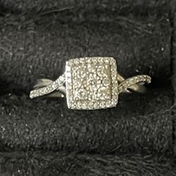 Diamond Square Engagement Ring