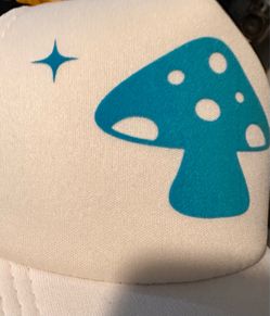3D and glow in the dark handmade mushroom trucker hats.