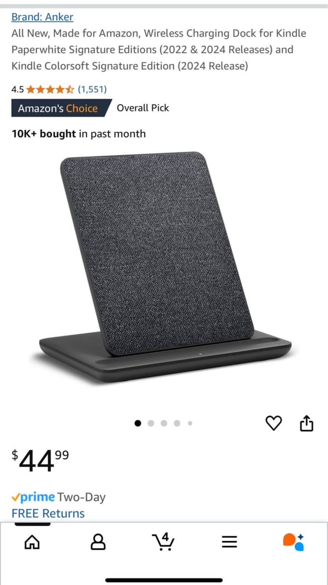 Kindle Wireless Charging Dock