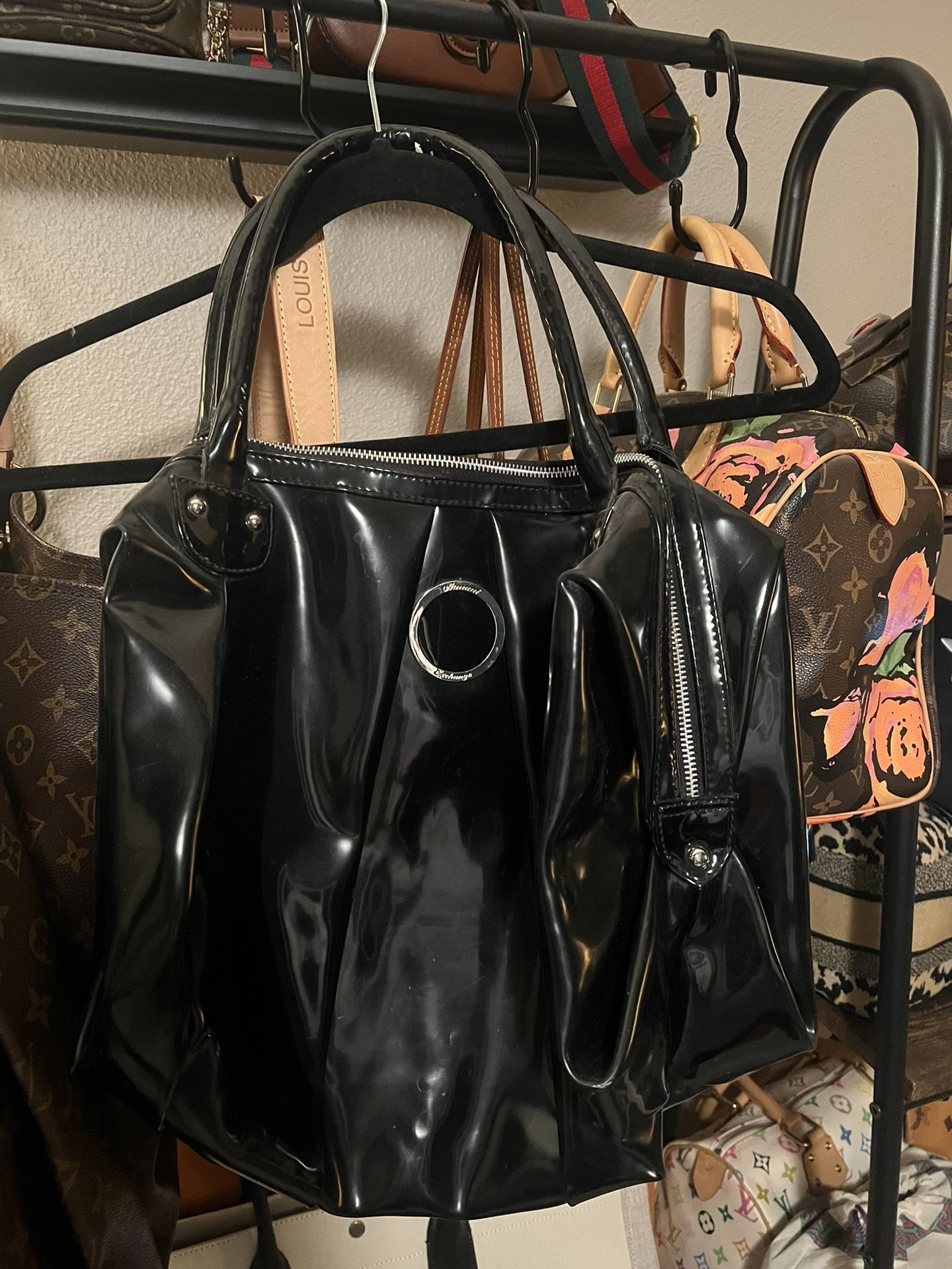 Authentic Armani Patent Leather Tote Bag