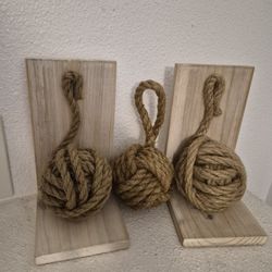 Vintage Solid Wood Bookend Set