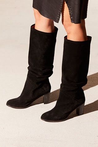 Free People Tall Black Suede Boots Size 37 / 6.5-7 Women’s