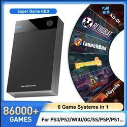 12TB Gaming HDD: Plug&Play-Hyperspin,Launchbox,Retrobat-Playnite Super Console with 86,000+ Retro Games for PS3, PS2, PSP, Wii, Wii U,DC 