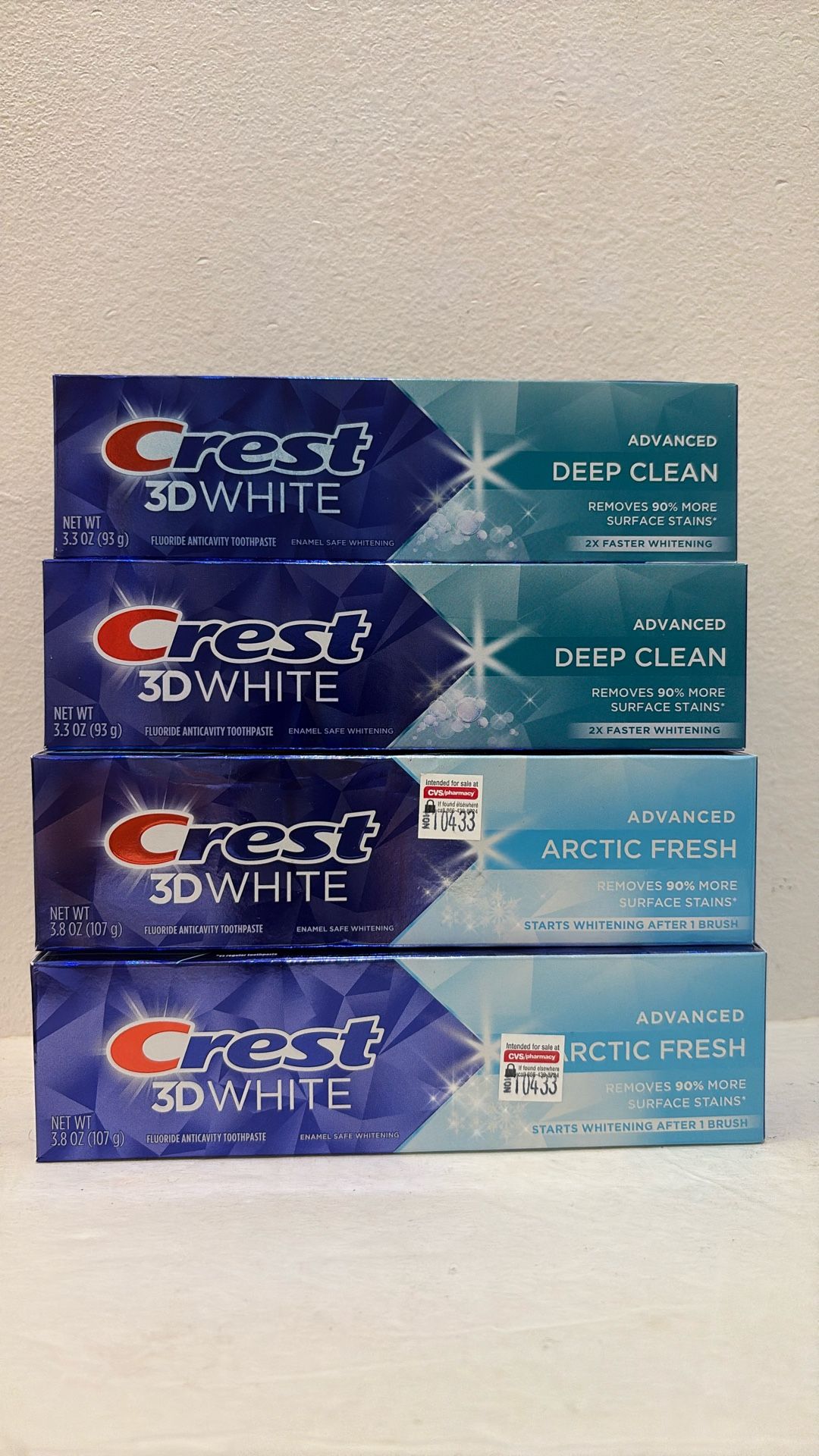 Crest 3D White Advanced Arctic Fresh & Advanced Deep Clean Toothpaste Bundle Set
