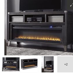 Todoe 65” TV Stand W/ Electric Fireplace. 