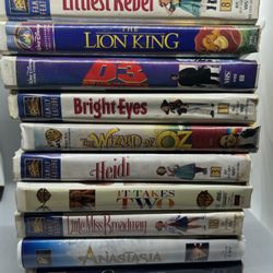 VHS Movies Casper Anastasia Lion King Wizard Of Oz It Takes Two Heidi Bright Eye