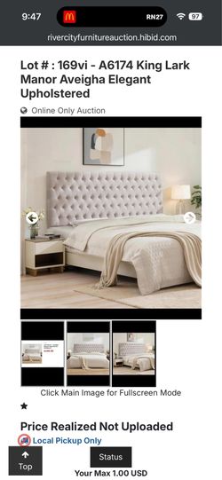 Brand New In Box Grey King Headboard Only