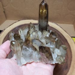 Natural Smokey Citrine Cluster Crystal From Madagascar 