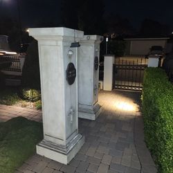 Halloween prop cemetery columns. See dimensions below.