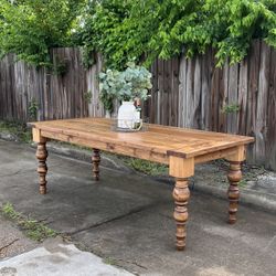 Custom Built Dining Table Solid wood Farmhouse Set Modern Rustic Bench Country Oval Round Counter Breakfast Height  Handcrafted 