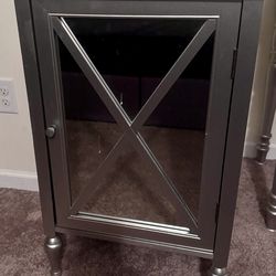 Silver Mirrored Door Cabinet