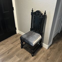 Custom Upholstered and Black Painted Chair