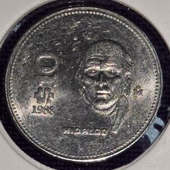 1988 Mexico 10 Peso Coin