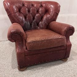 Burgundy Briarwood Full Leather Chair