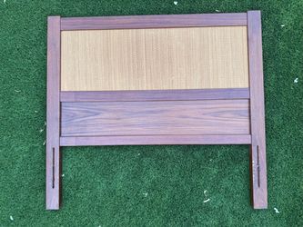 Teak And Reed Reversible Twin Headboard, Mid Century Modern