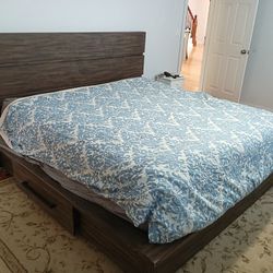 King Bed Frame With Drawers