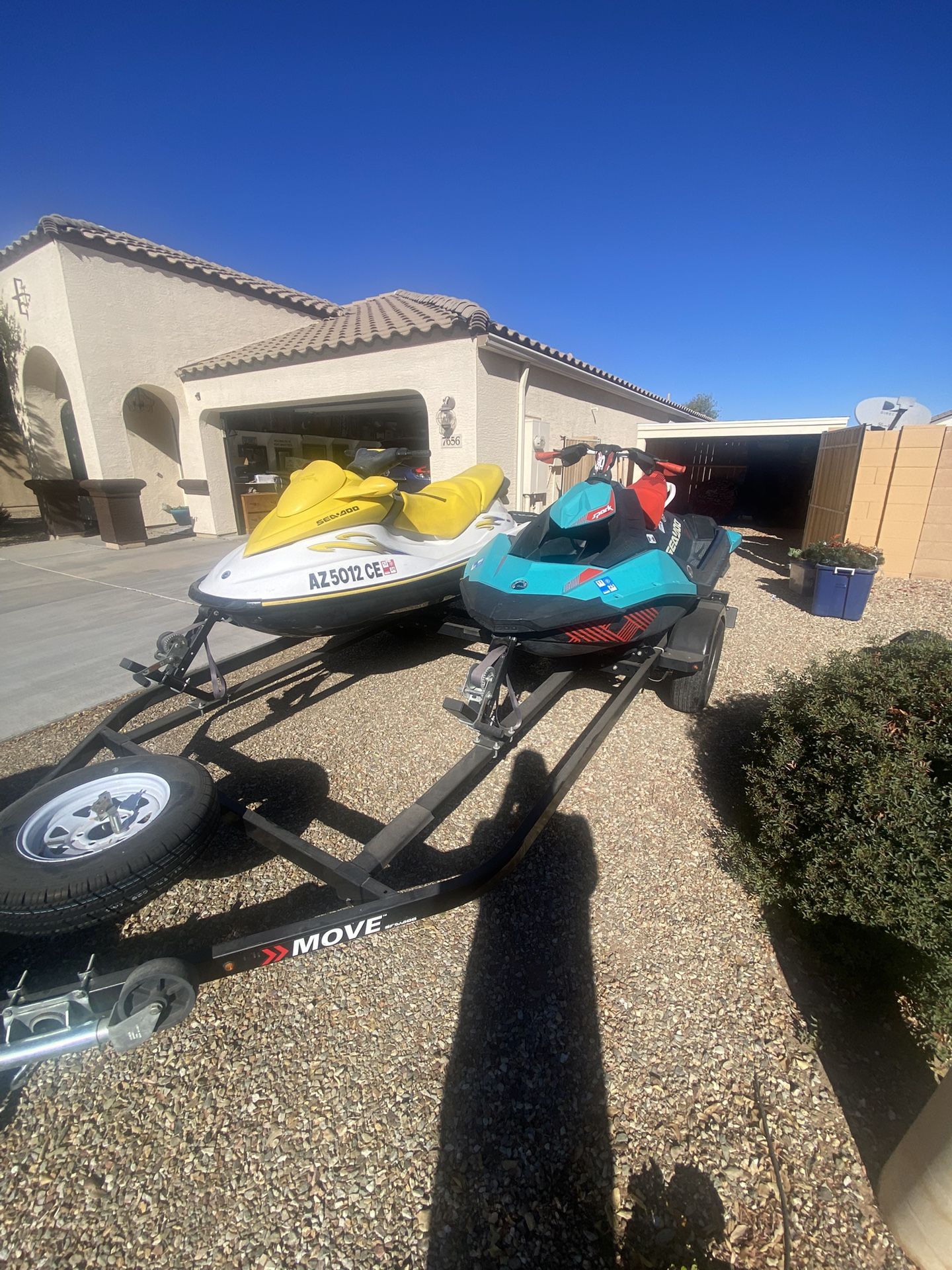 2005 and 2017 Seadoos And Trailer