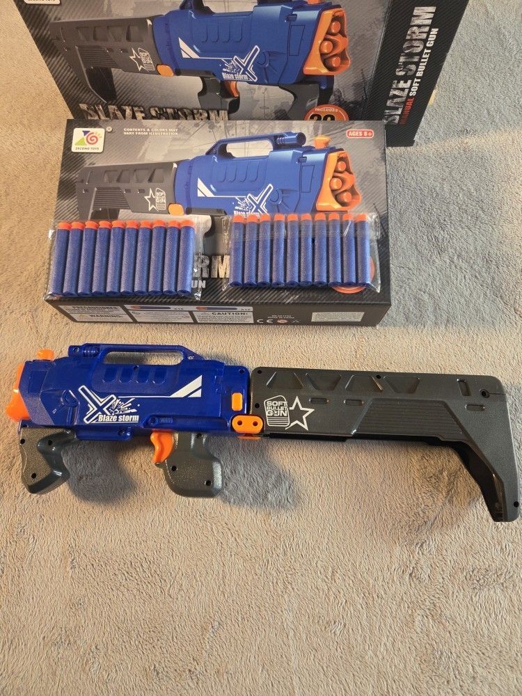 2 Blaze Storm Manual Foldable Soft Bullet Gun