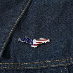 American Flag Pattern Eagle Shape Brooch For Clothing/ Hats/ Wallets