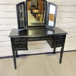 Black Mirrored Vanity Desk