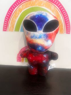 ALIEN PLUSH WITH GALACTIC  MATERIAL ! 8 Inch