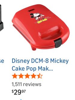 Disney DCM-8 Mickey Cake Pop Maker, Mini, Red