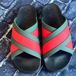 gucci web cross slides size 11