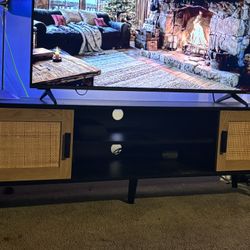 TV Stand - Rattan Doors - Fits 50-55in Tv